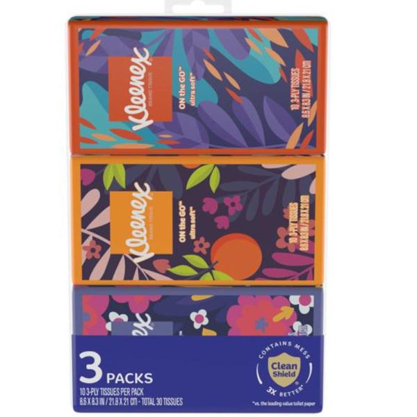 TISSUE FACIAL GO PACK - KLEENEX; $1.75
