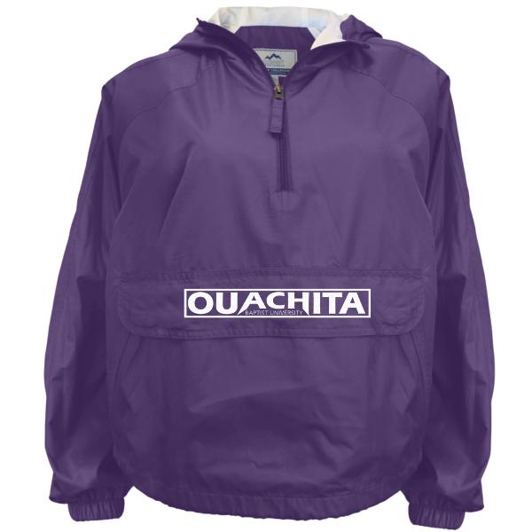 * FINAL SALE * Ouachita Baptist University Woven 1/4 Zip Jacket with Pouch Pocket; $59.99