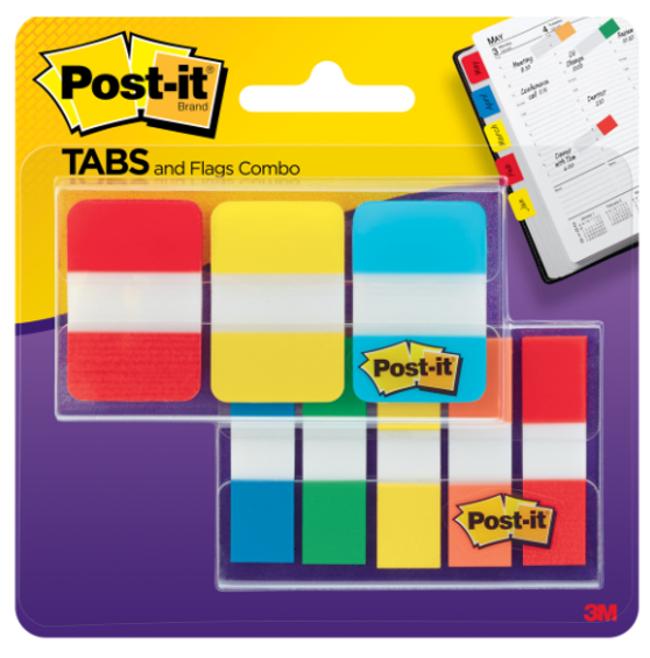 Post-it Tabs & Flags Combo Pack, Primary; $9.98