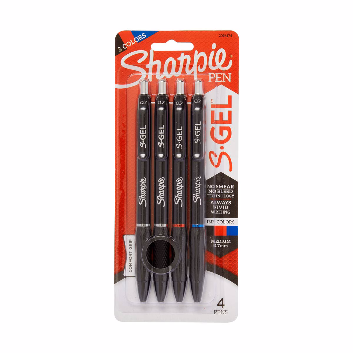 Product image 1 of 1 for Sharpie .7mm S-Gel Pen, 4 Pack, Assorted Colors