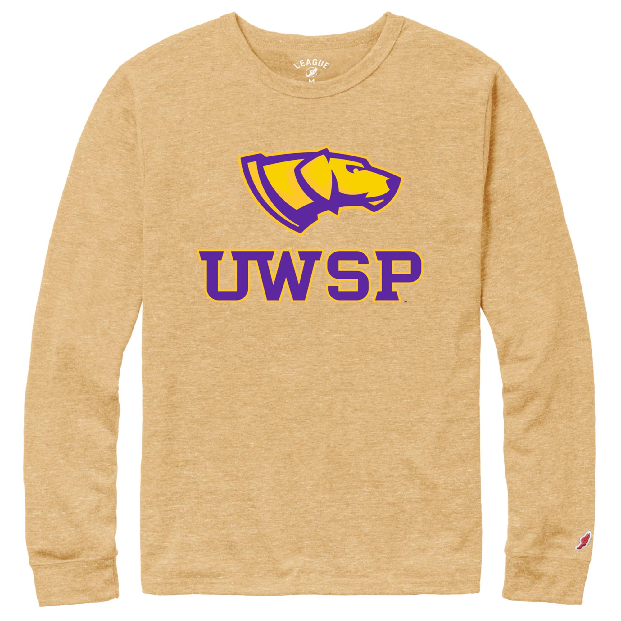 Product image 1 of 1 for UWSP Victory Falls Solid L/s Tee, Heather Varsity Gold