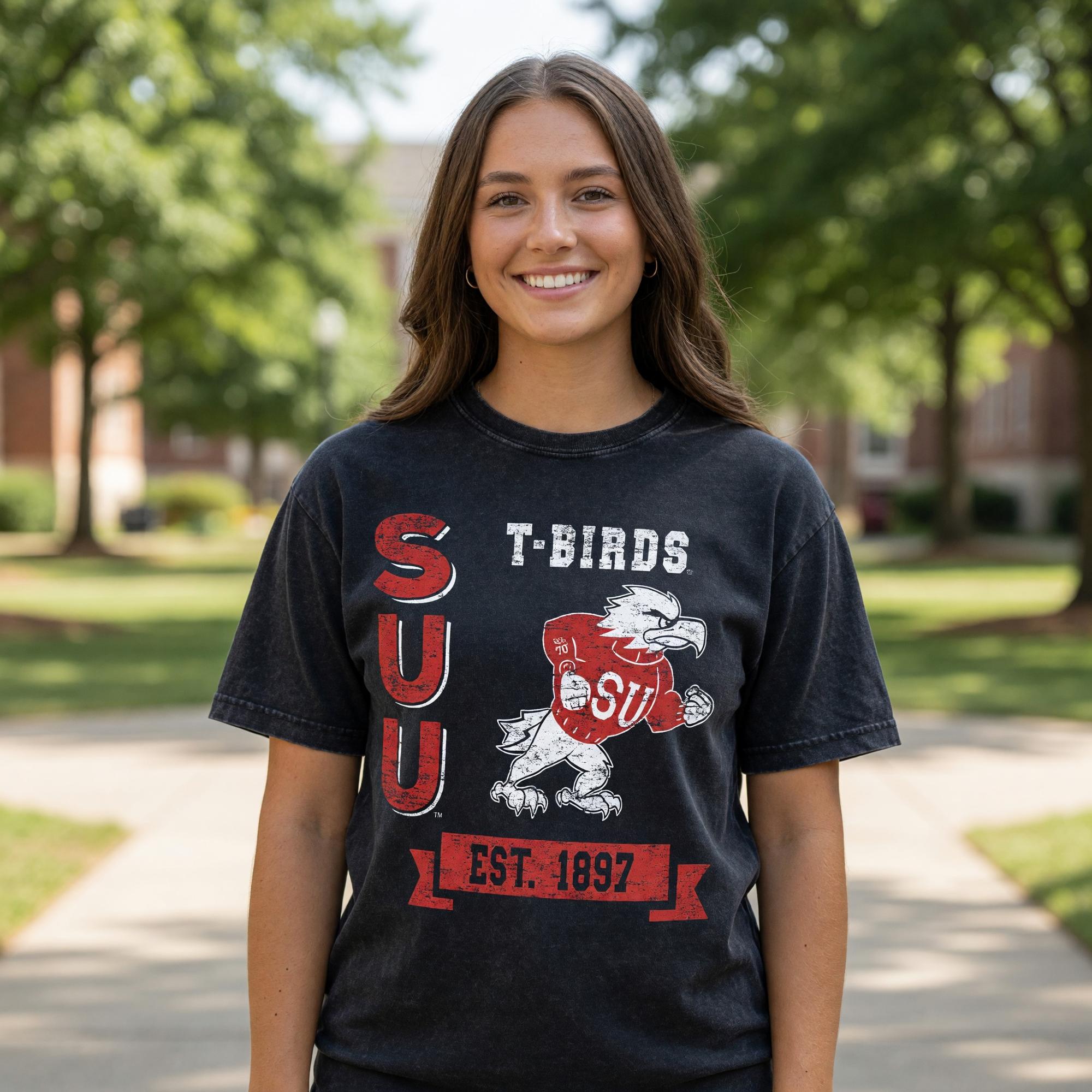 Product image 1 of 2 for COLOSSEUM WOMENS TEE S/S BLACK FIGHTING BIRD
