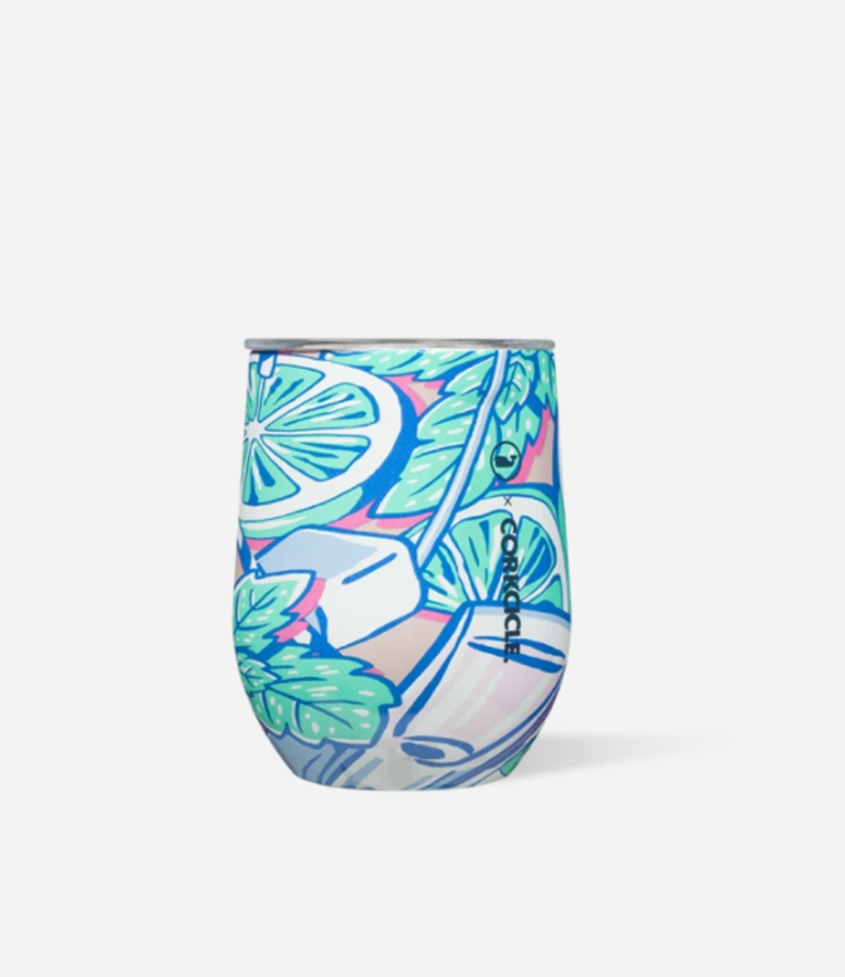 image of: Corkcicle. 12oz Vineyard Vines Stemless- Mint Julip