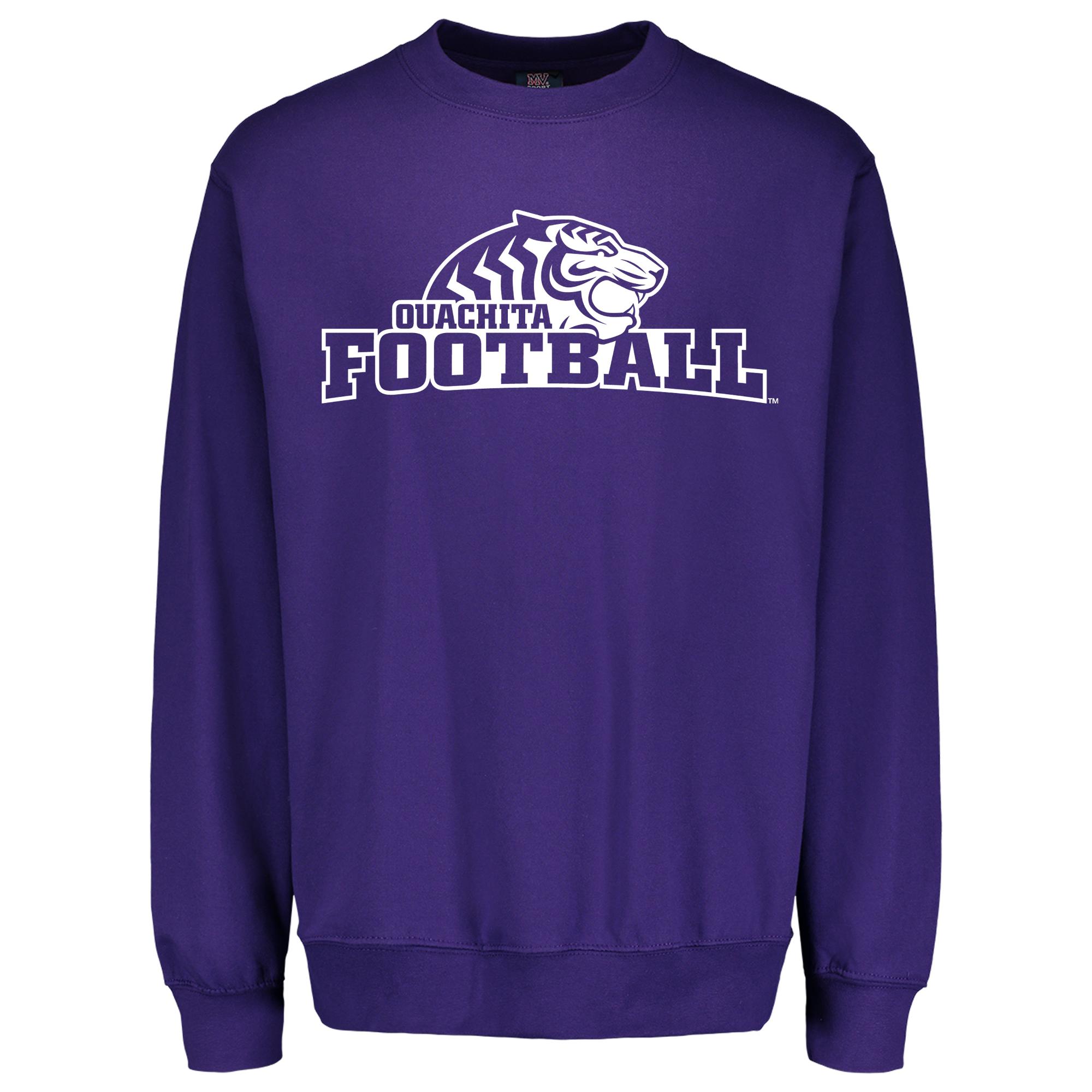 image of: Ouachita Baptist University Football Fundamental Fleece Crew, Athletic Purple