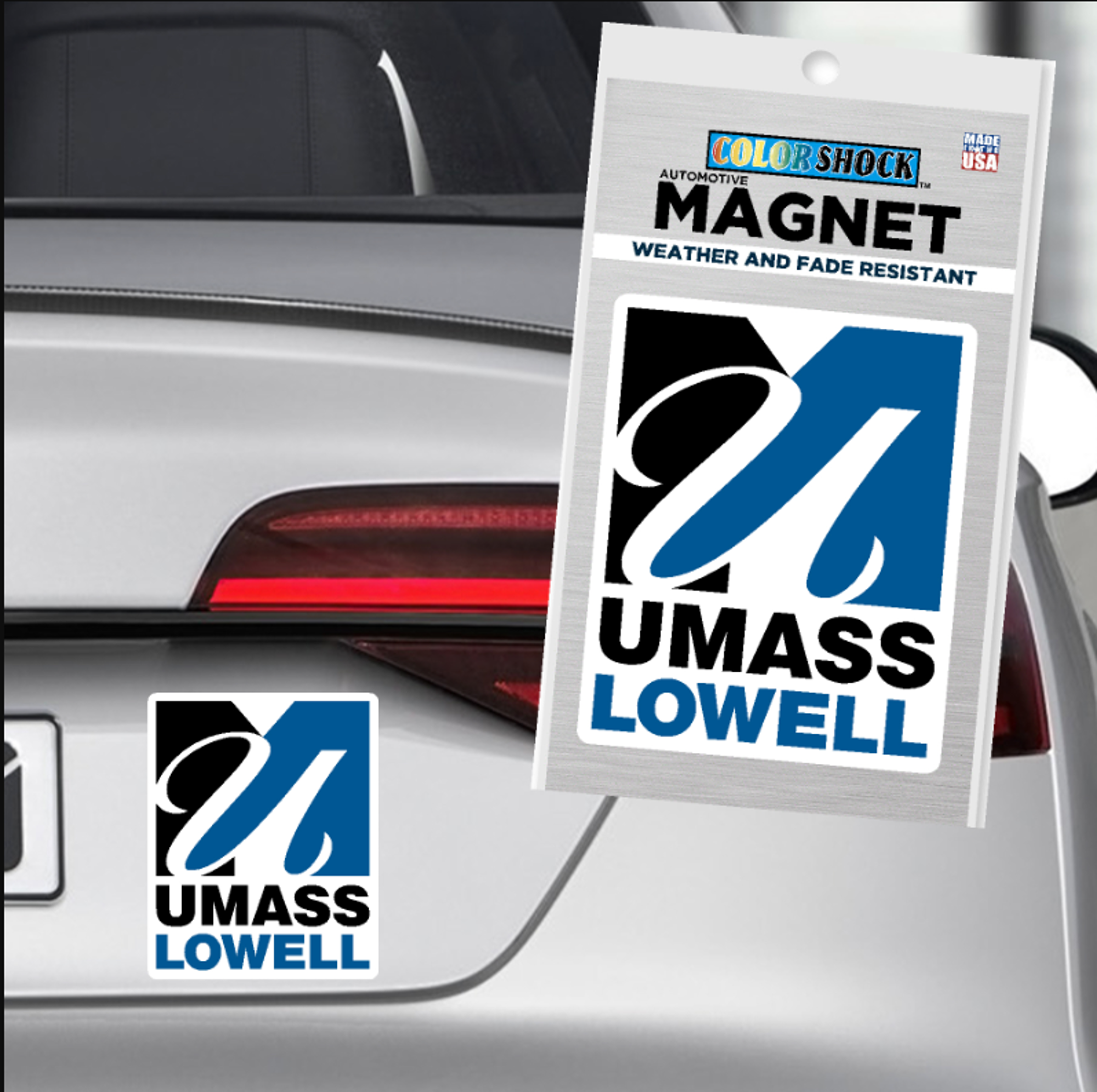 image of: UMass Lowell Logo Automotive Magnet