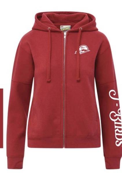 MV SPORT WOMENS FULL ZIP RED THOR LEFT CHEST/ LEFT ARM  T-BIRDS; $39.99