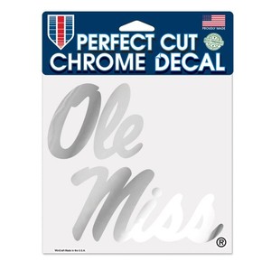 image of: Ole Miss Stacked Script Chrome Decal 6x6