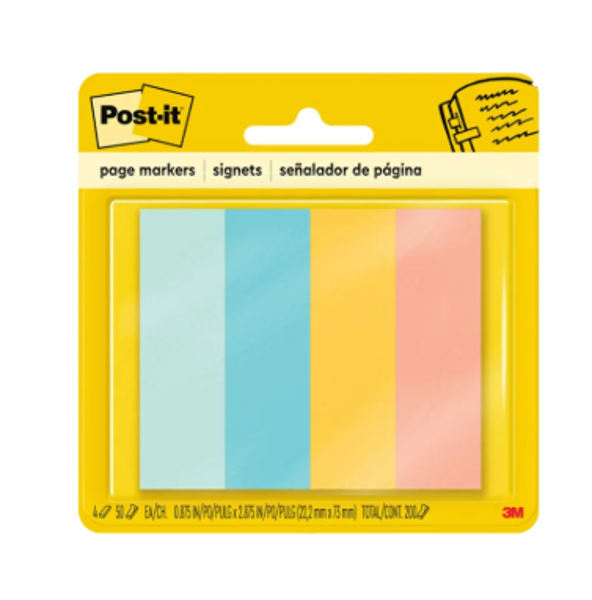 Post-It 1in x 3in Page Markers, 4 Pack, Neon; $4.99