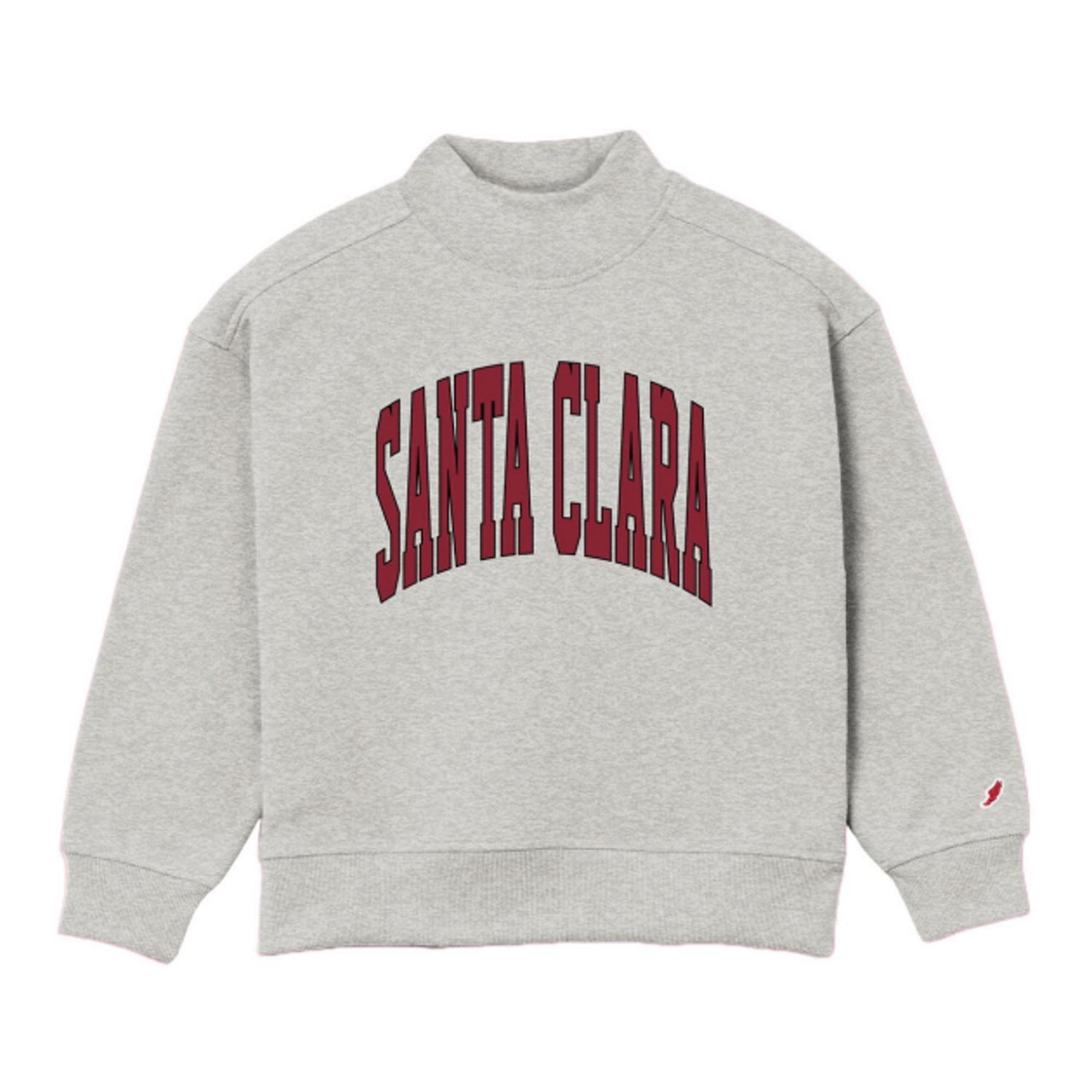 Product image 1 of 1 for Santa Clara Broncos Youth Diana Mock Crewneck, Steel Grey