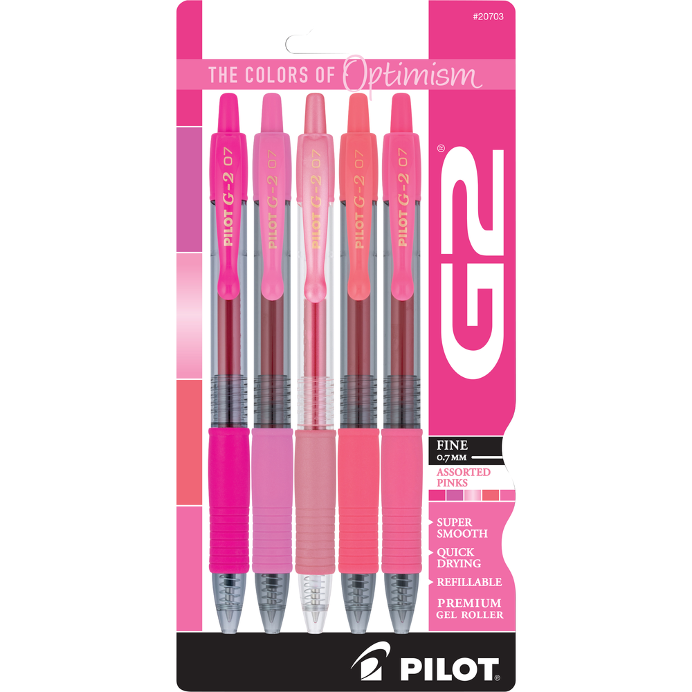 Product image 1 of 1 for Pilot - G2 Retractable Gel Pen - Pink, 5pk