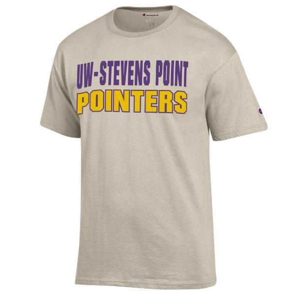 UWSP Retro Champion Basic Tee, Oatmeal Heather; $24.98