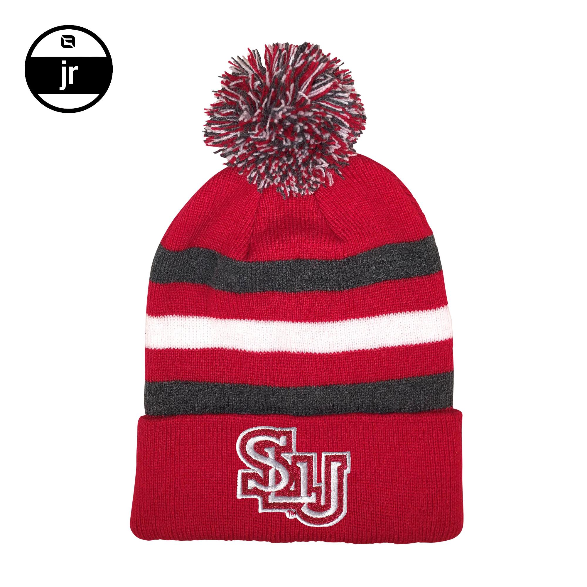 Product image 1 of 1 for Logofit Youth Stripe Knit Beanie with Pom