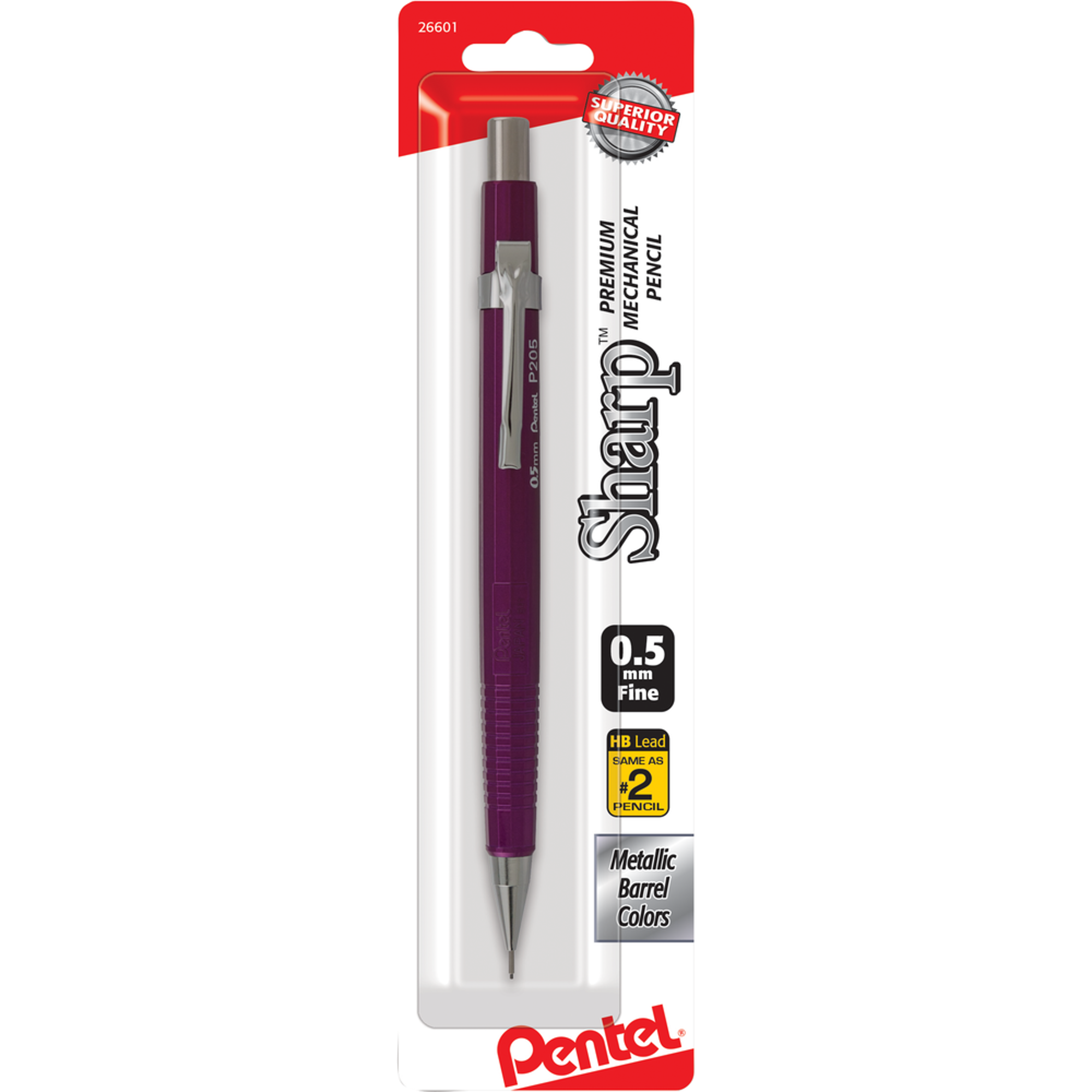 Product image 1 of 1 for PENTEL SHARP METALLIC PENCIL CARDED .5MM