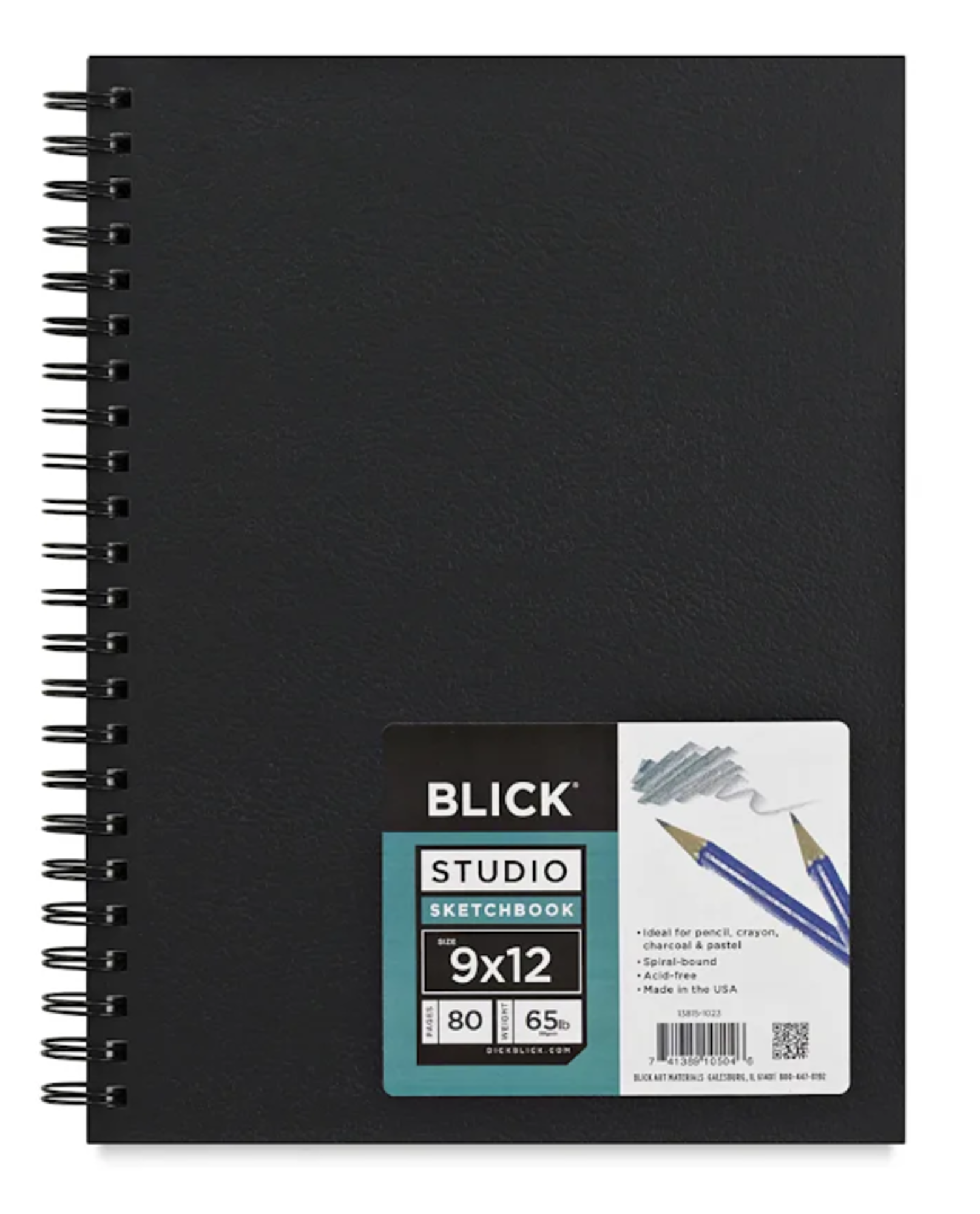 image of: Blick 12in x 9in Sketchbook, Wire Bound, 80 Sheets