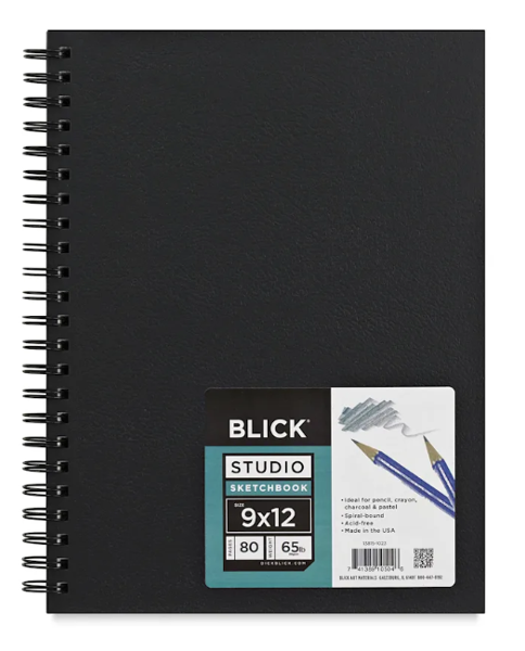 Blick 12in x 9in Sketchbook, Wire Bound, 80 Sheets; $19.95