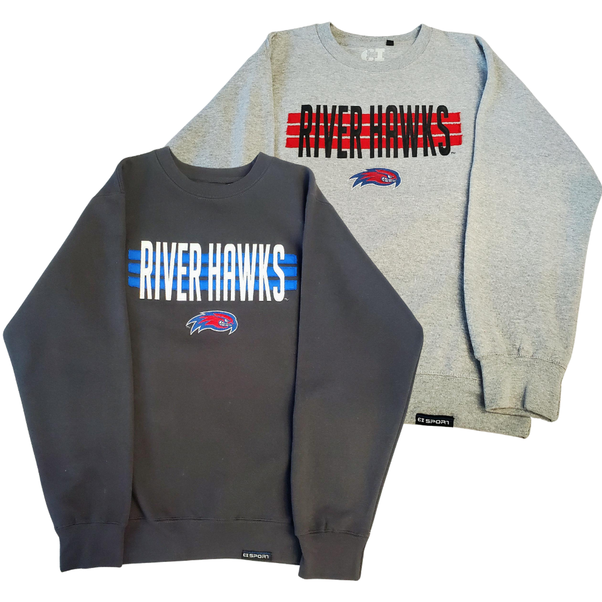 image of: River Hawk Embroidered Crewneck