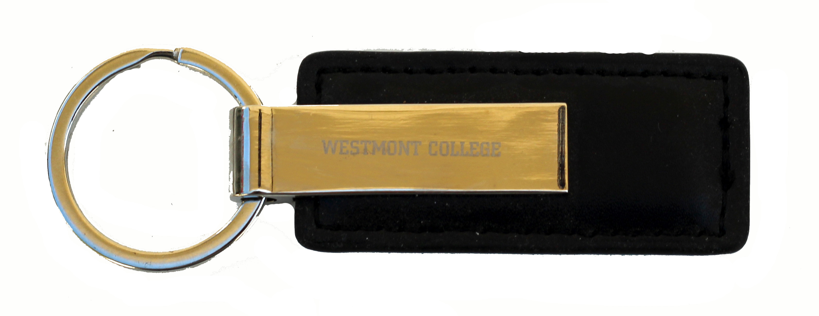 image of: Westmont College Black Leather Keytag