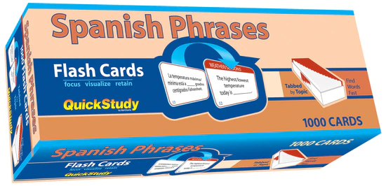 Cover image for SPANISH PHRASES FLASH CARDS