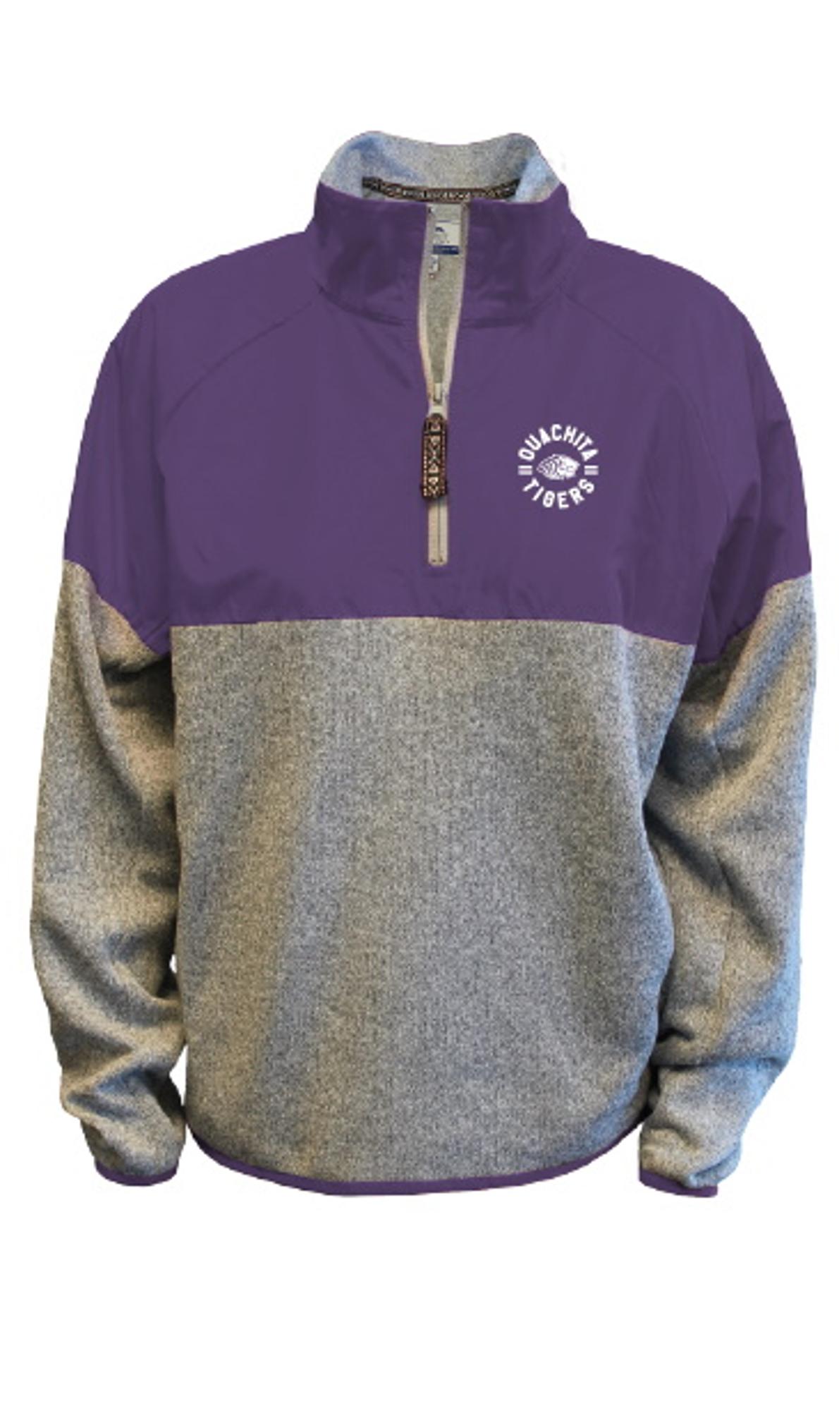 image of: Ouachita Heather Sweater Color Block 1/4 Zip