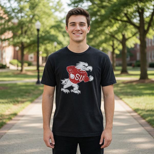 COLOSSEUM TEE S/S BLACK FIGHTING BIRD; $36.00