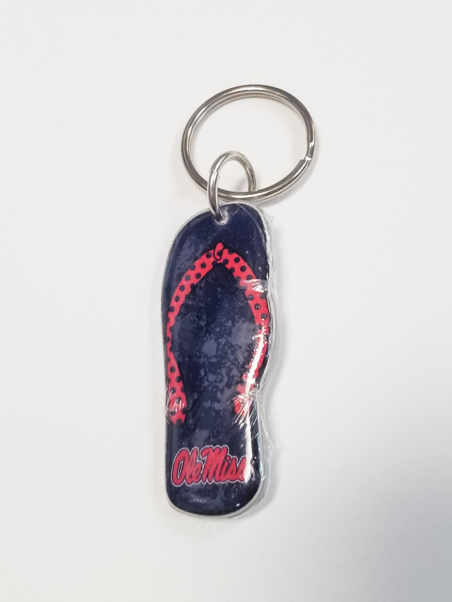 image of: Ole Miss Flip Flop Acrylic Keychain