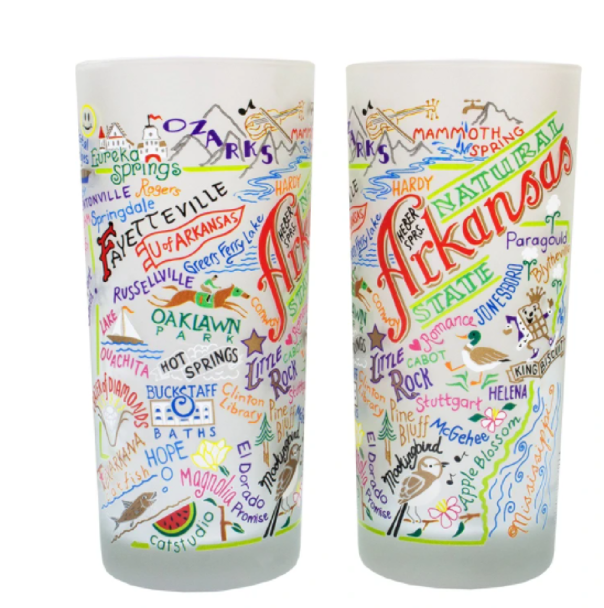 image of: Arkansas Catstudio 15oz Frosted Pint Glass