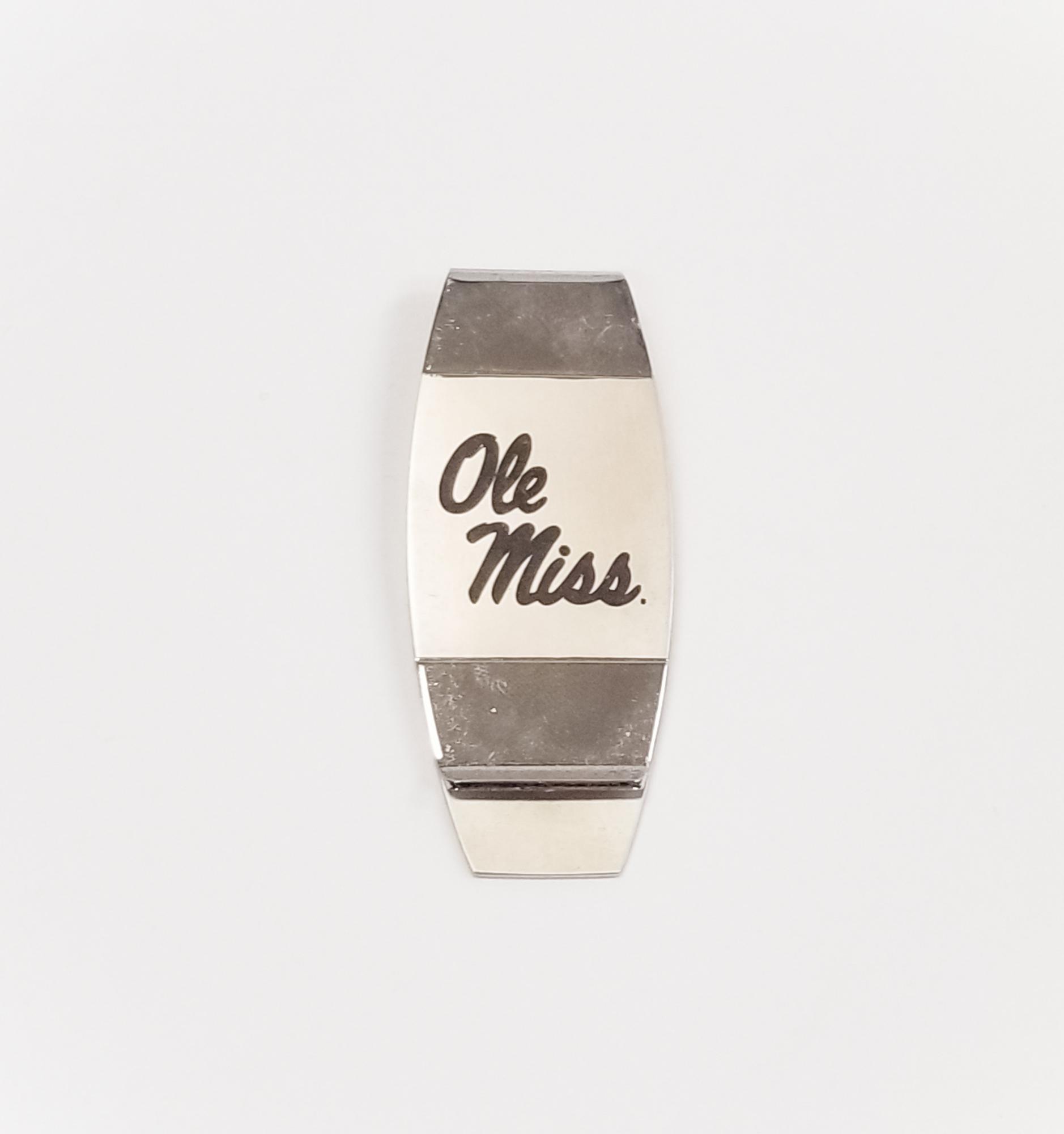 image of: Ole Miss Two Tone Engraved Metal Money Clip