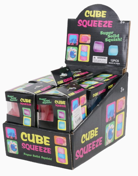 Fidget Toy - Clear Cube Solid Squishy; $10.99