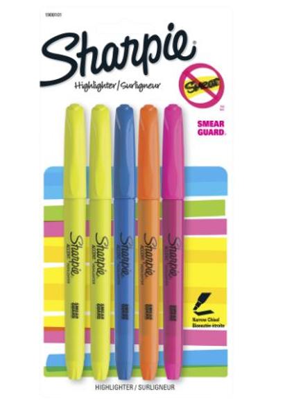 Sharpie Slim Accent Highlighter 5pk; $5.99