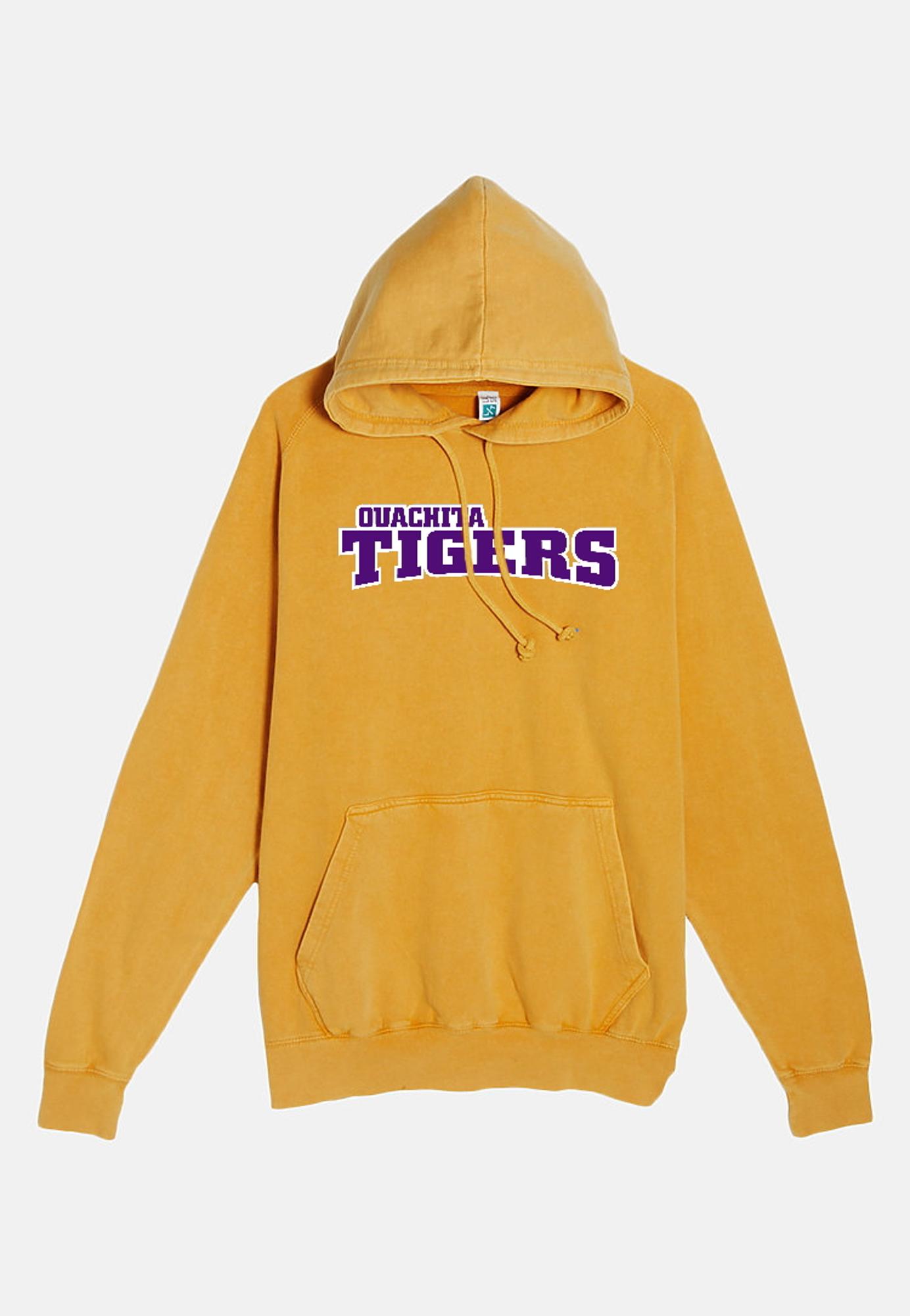 image of: Ouachita Tigers Vintage Raglan Boyfriend Hooded Sweatshirt
