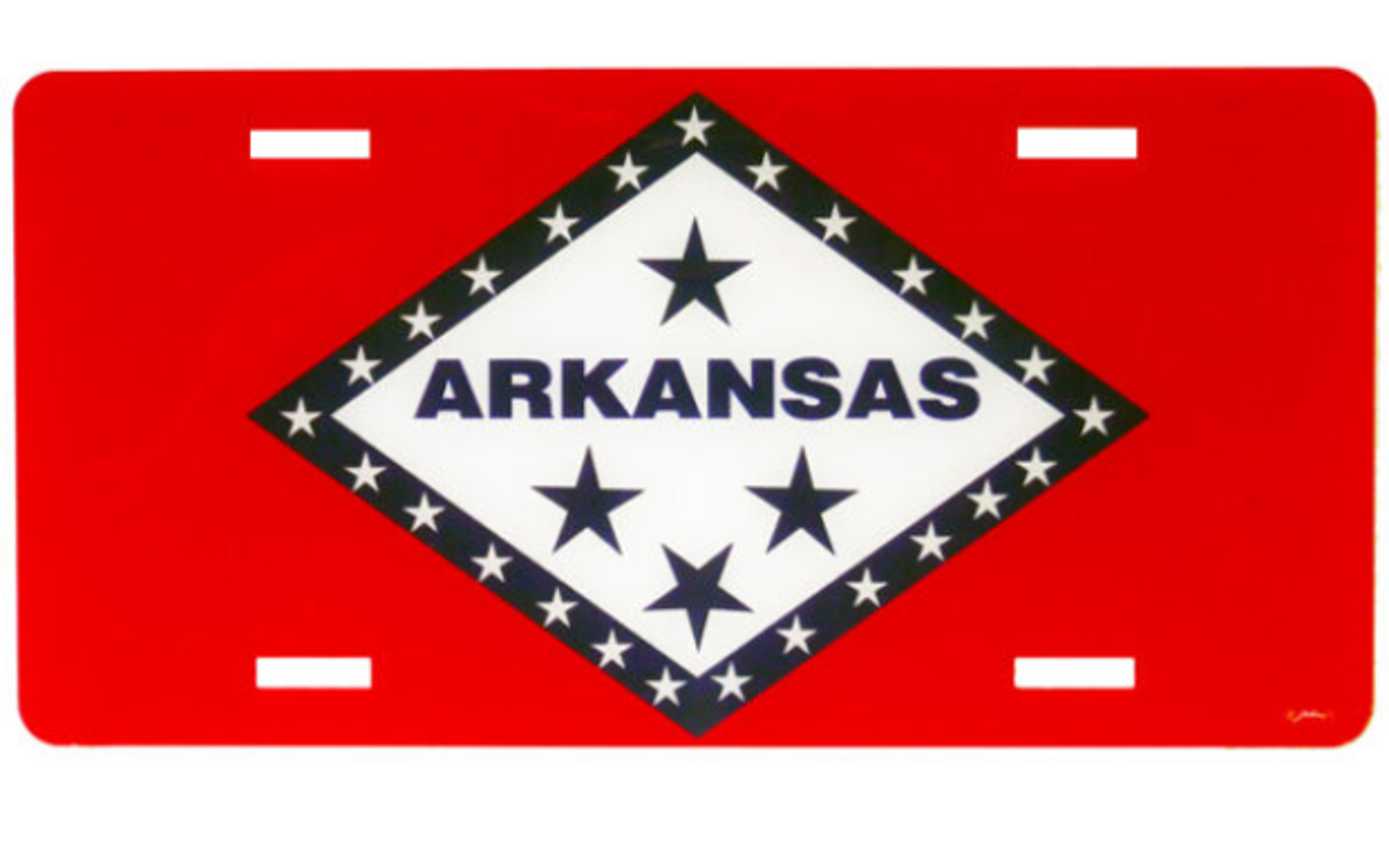 image of: Arkansas State Flag Mirrored Acrylic License Plate
