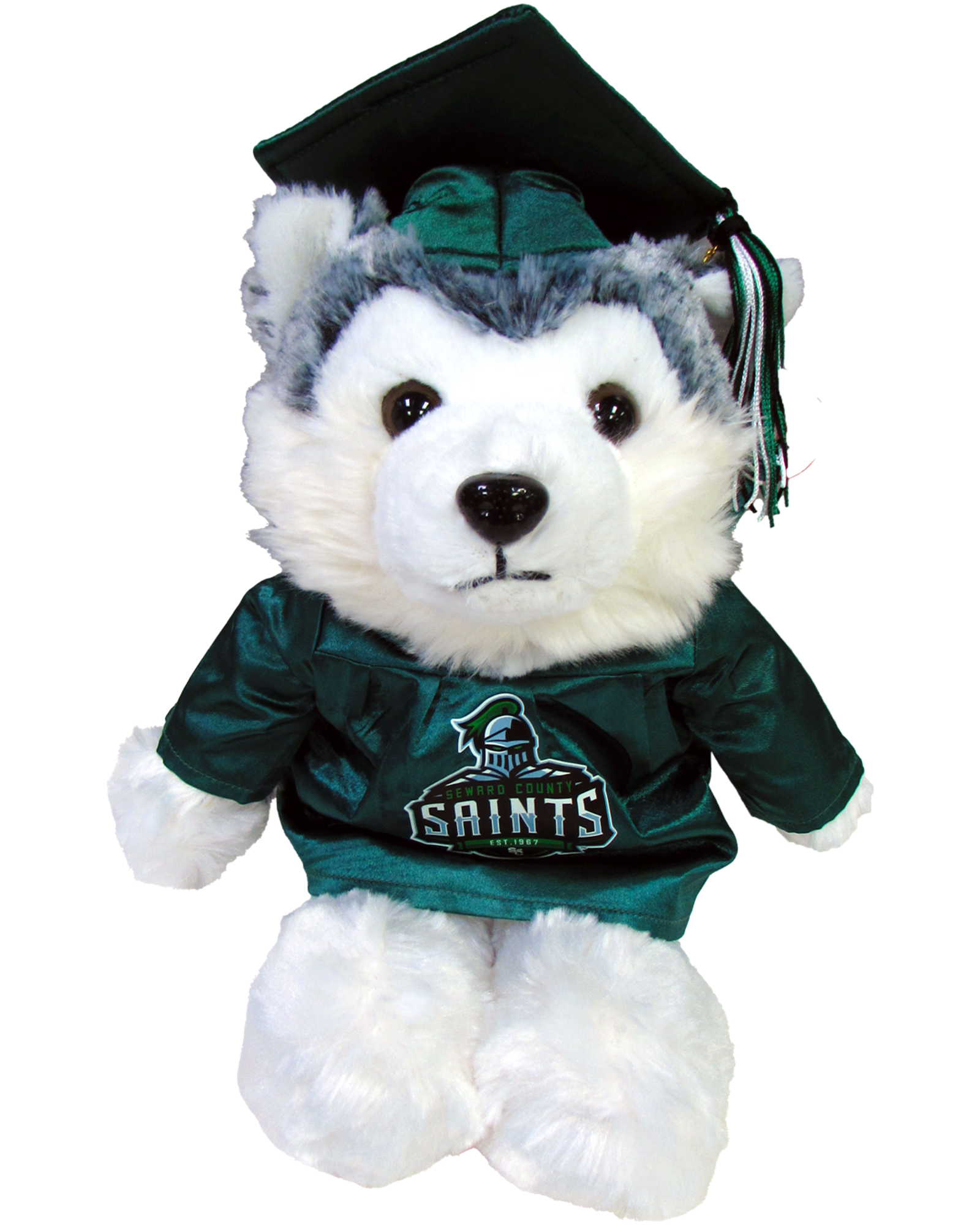 Product image 1 of 3 for Graduation Husky Green Cap & Gown 11"