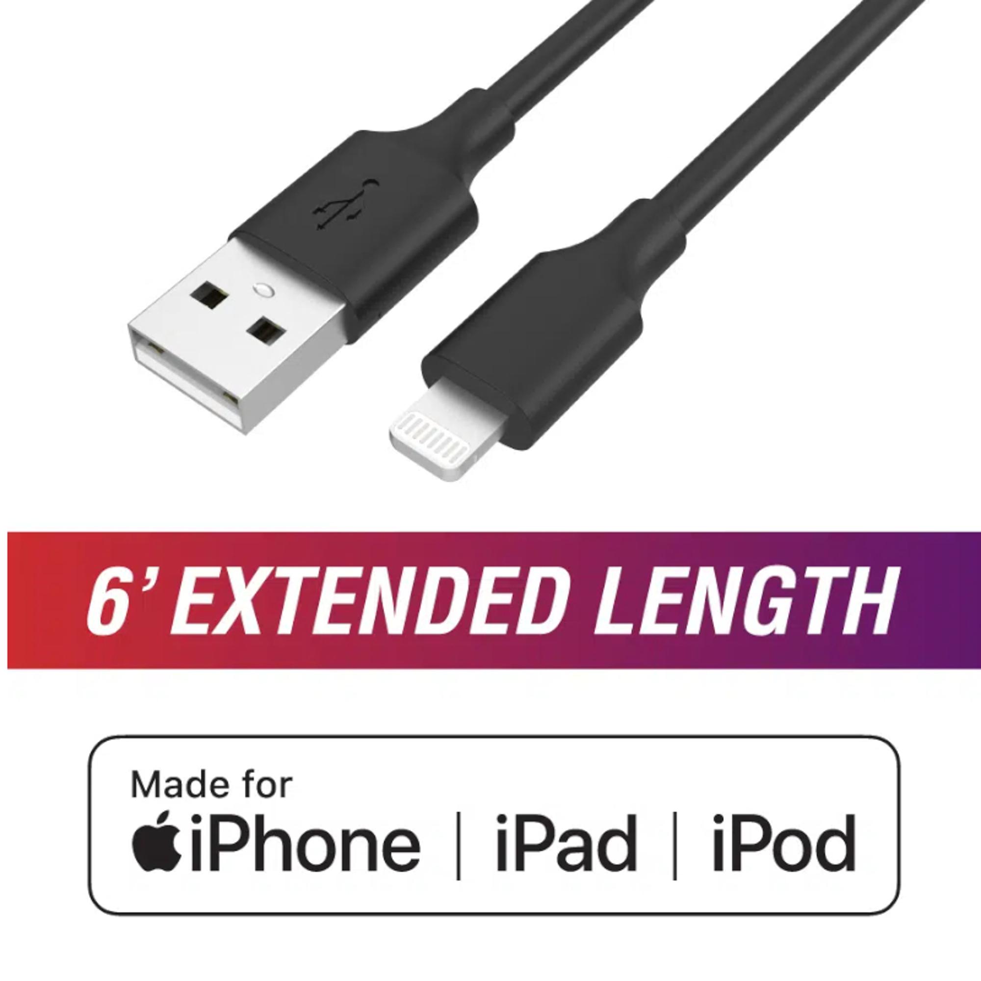 Product image 1 of 1 for Cable USB-A To Lightning 6'