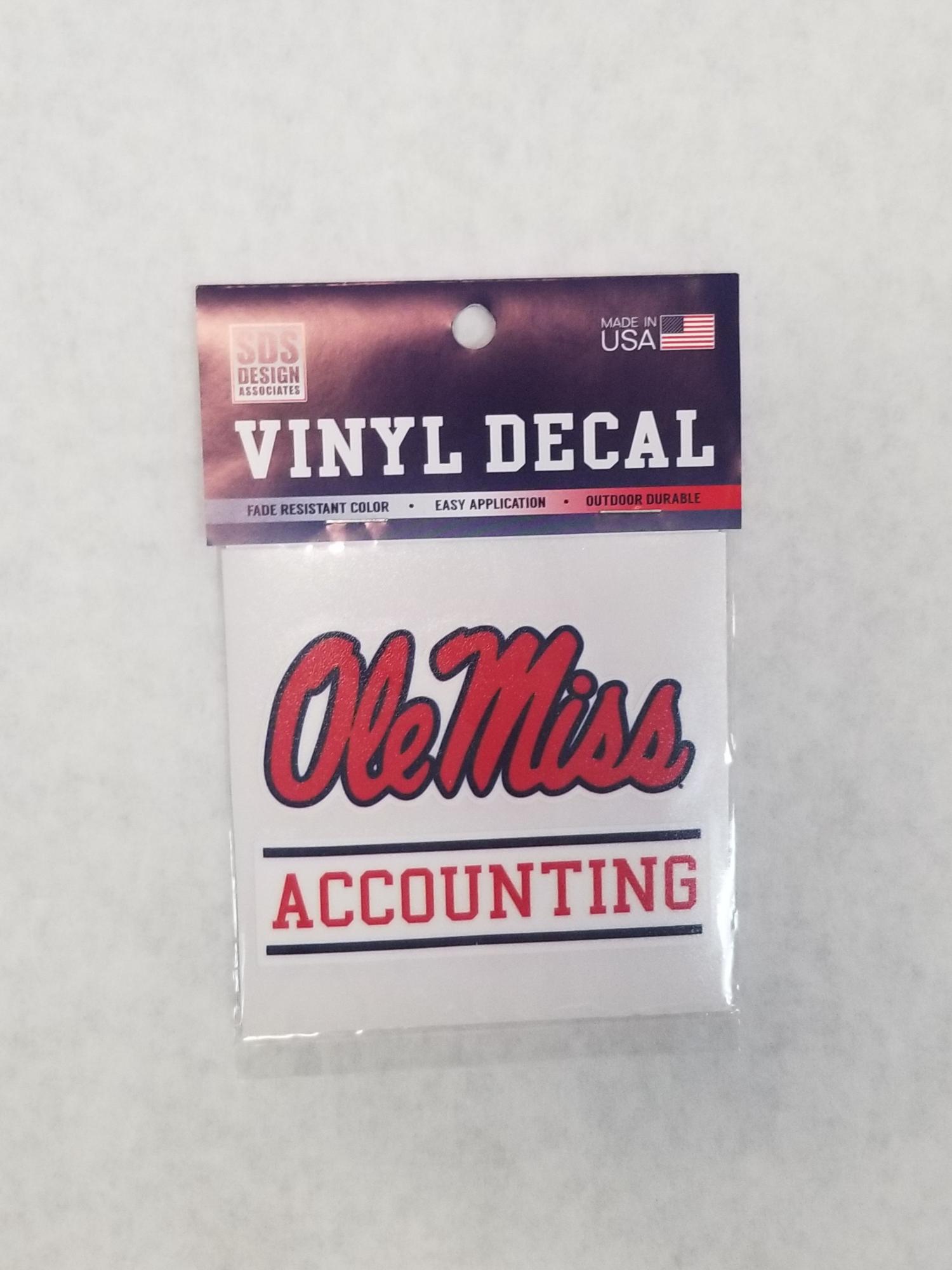 image of: Namedrop Ole Miss Script Vinyl Decal Accounting 3in