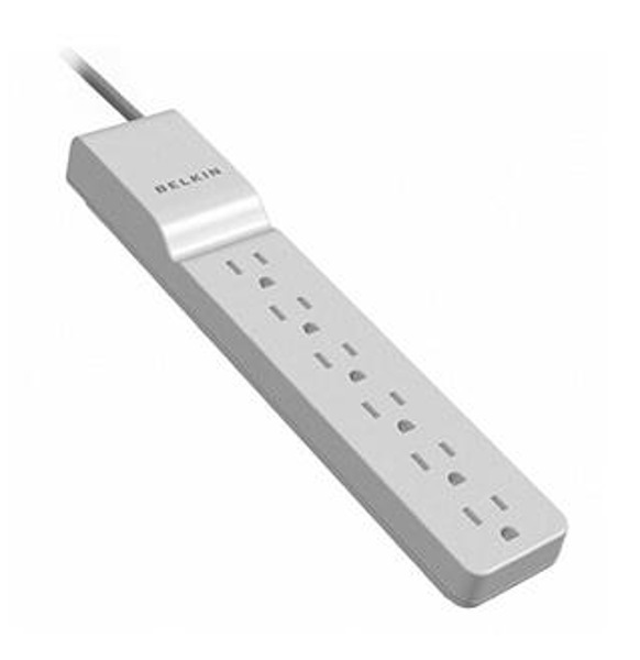 BELKIN 6 OUTLET POWER STRIP SURGE PROTECTOR; $14.99