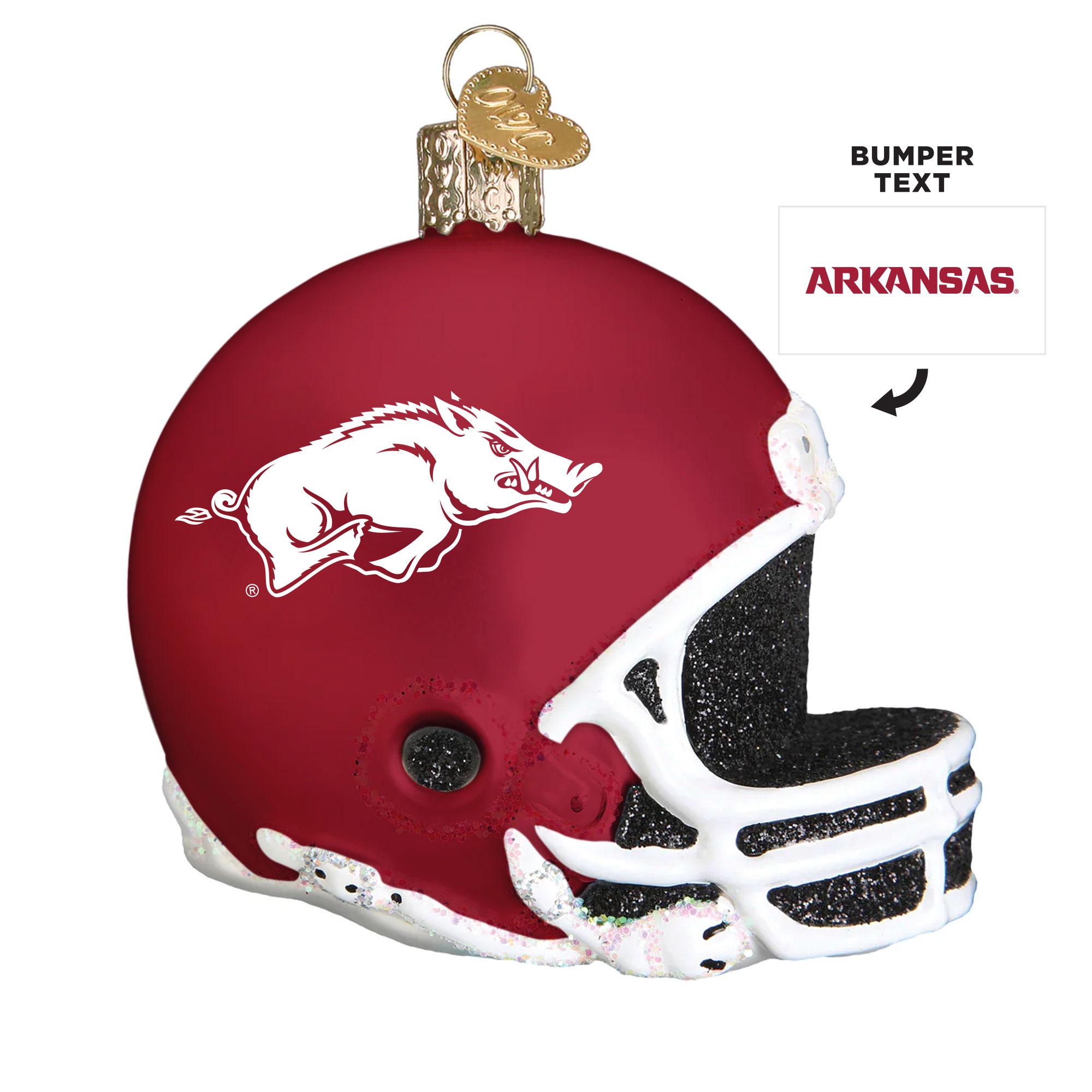 image of: Arkansas Razorbacks Football Helmet Glass Ornament