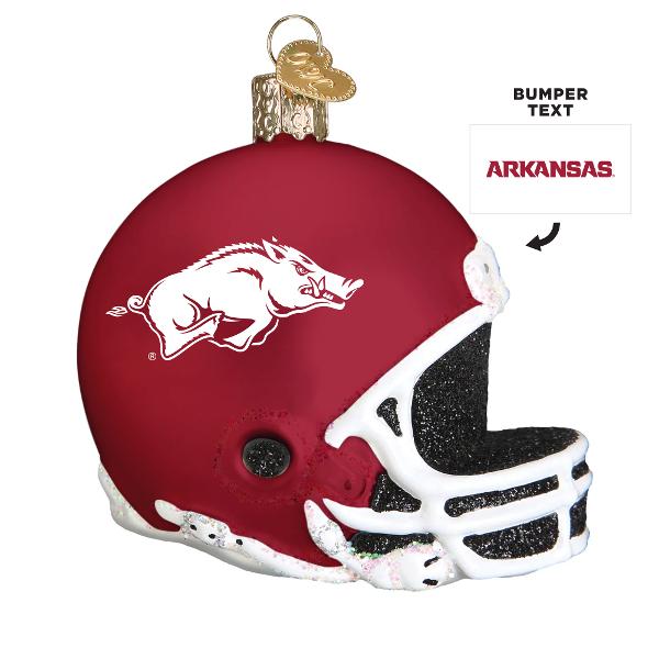 Arkansas Razorbacks Football Helmet Glass Ornament; $19.99