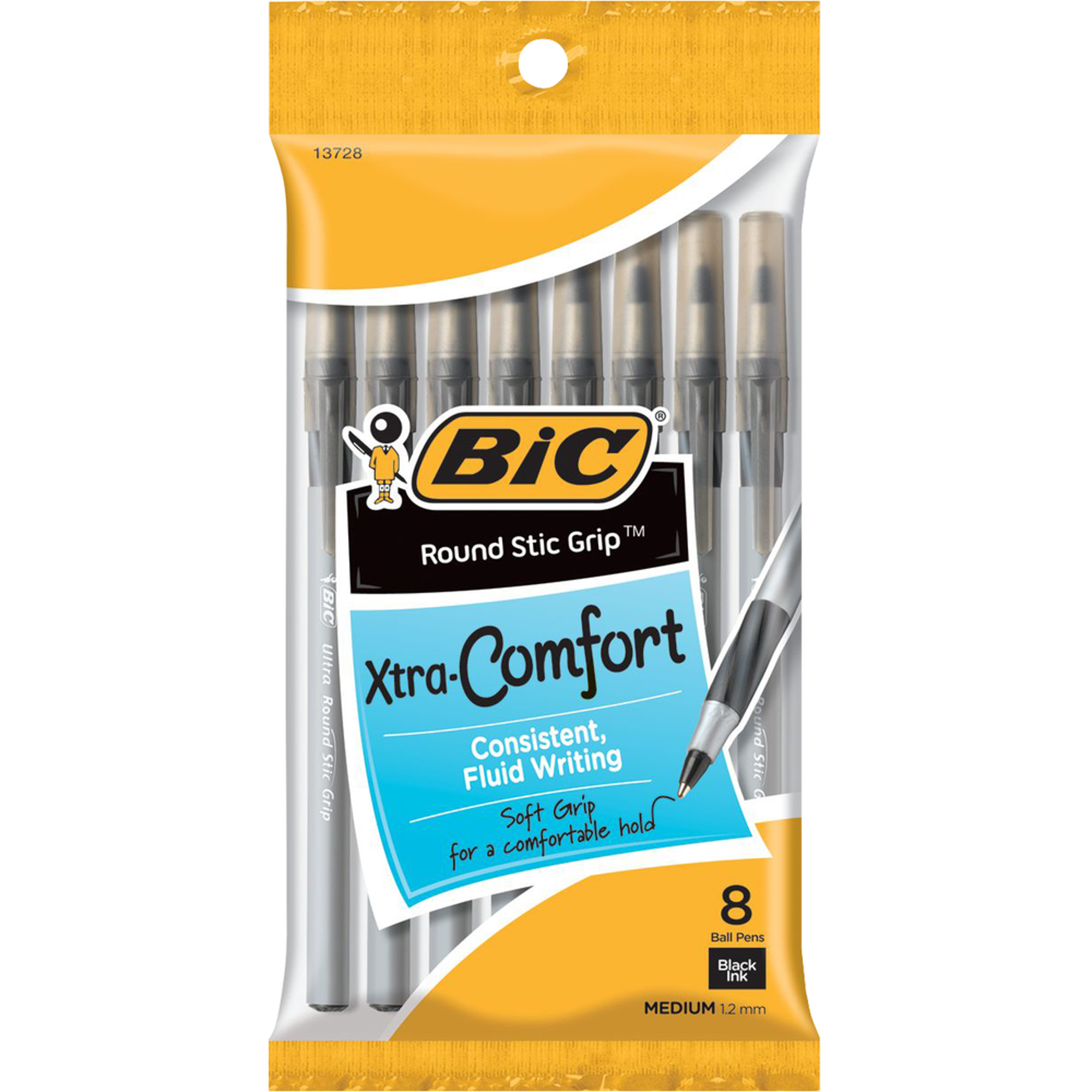 Product image 1 of 1 for BIC ROUND STIC GRIP 8 PACK PEN
