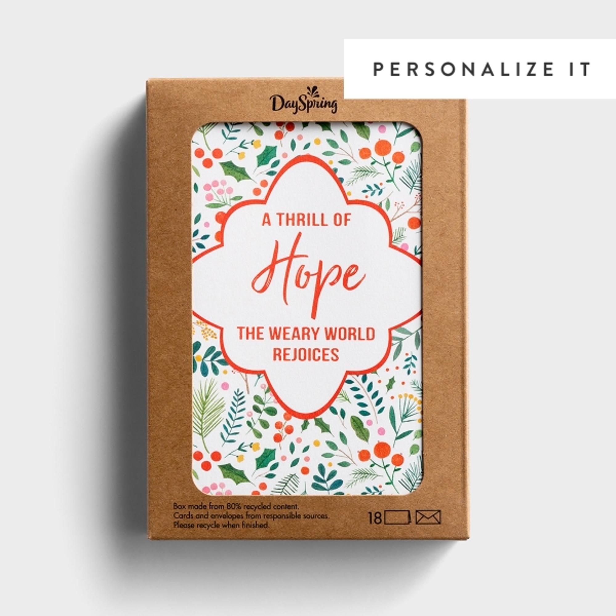 image of: A Thrill of Hope - 18 Christmas Boxed Cards