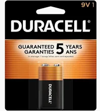 image of: Duracell 9V Coppertop Battery