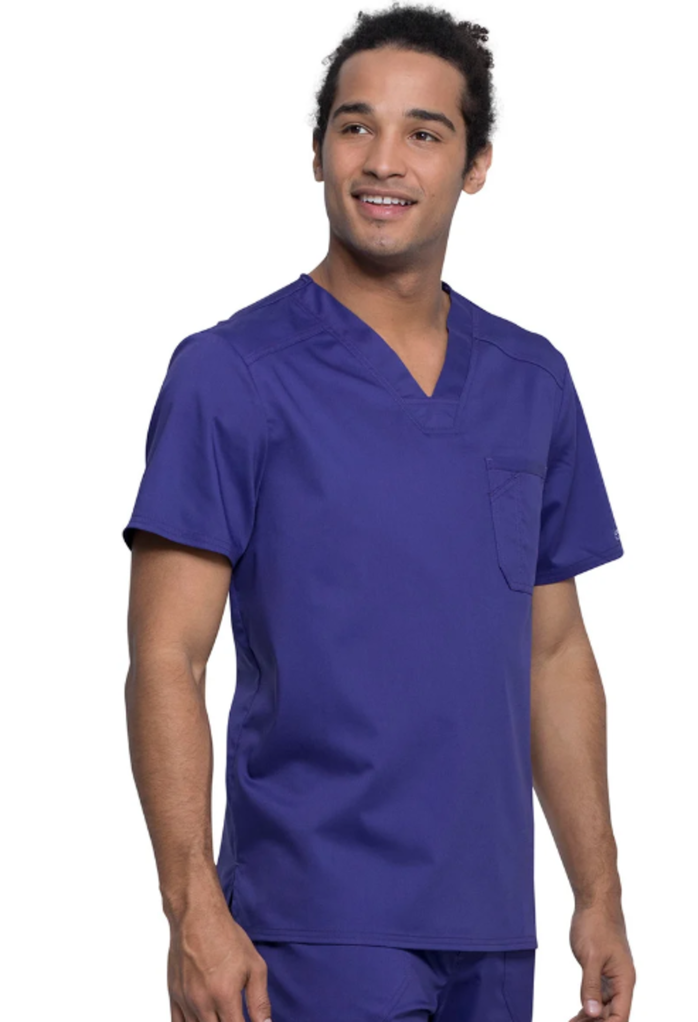 Cherokee Workwear Revolution Men's V-Neck Scrub Top, Grape