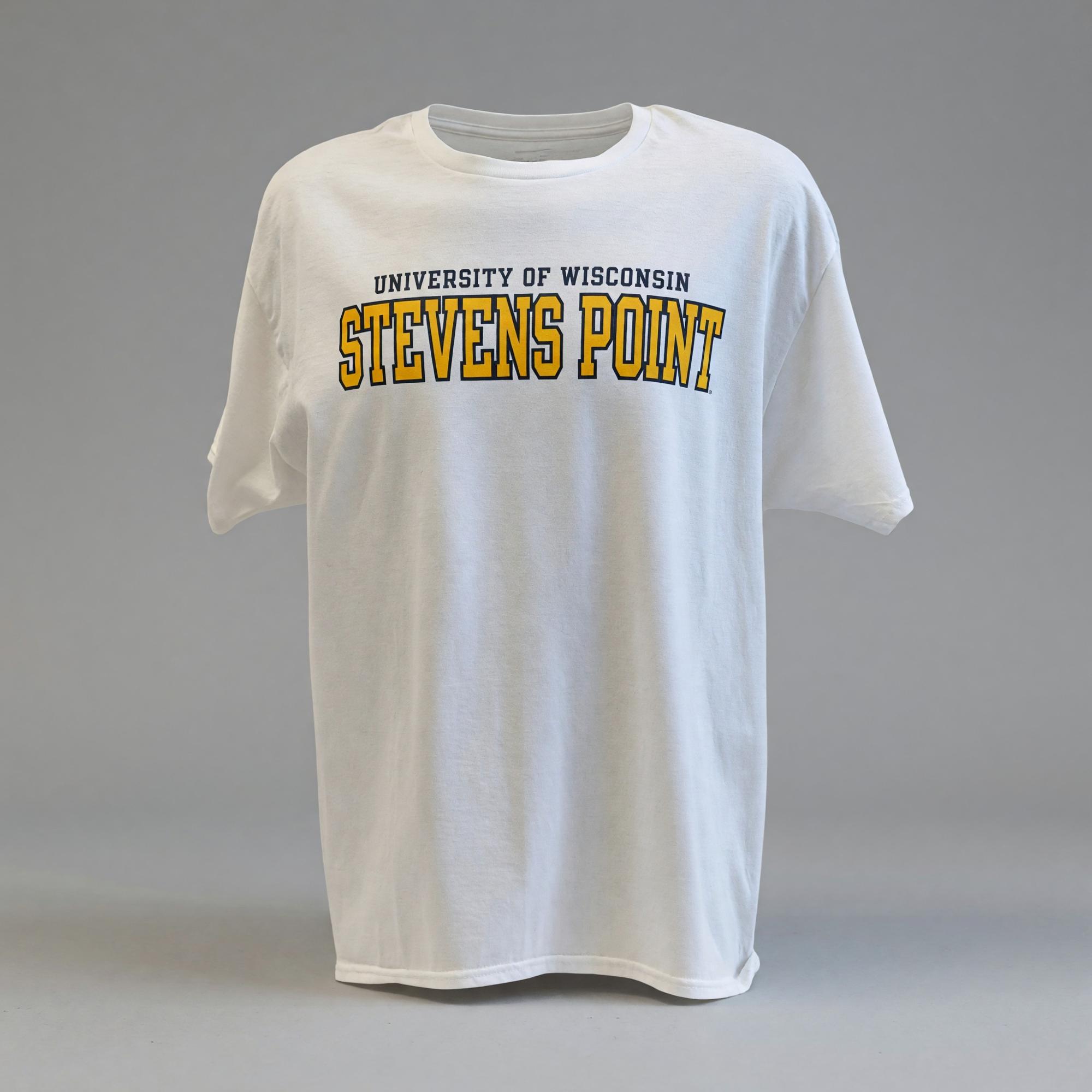 Product image 1 of 2 for University of Wisconsin Stevens Point Champion Short Sleeve White & Gold Logo