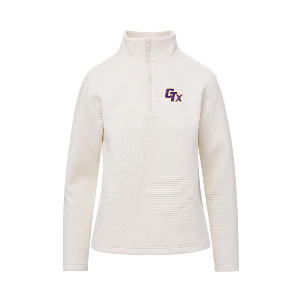 Vintage White Zelda Zig-Zag Quarter Zip; $39.99