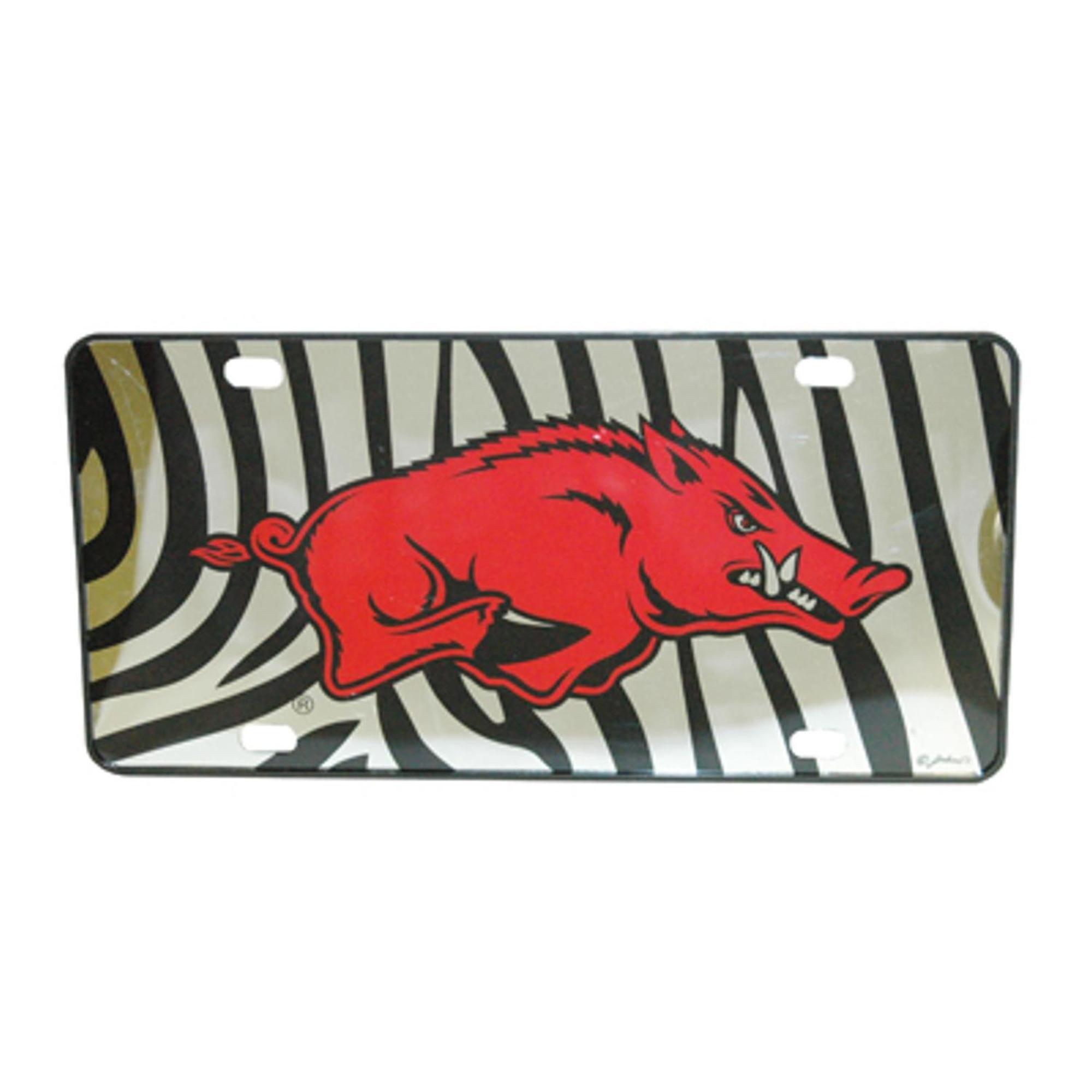 Product image 1 of 1 for Arkansas Razorbacks Zebra Jenkins Logo Crystal Mirror License Plate