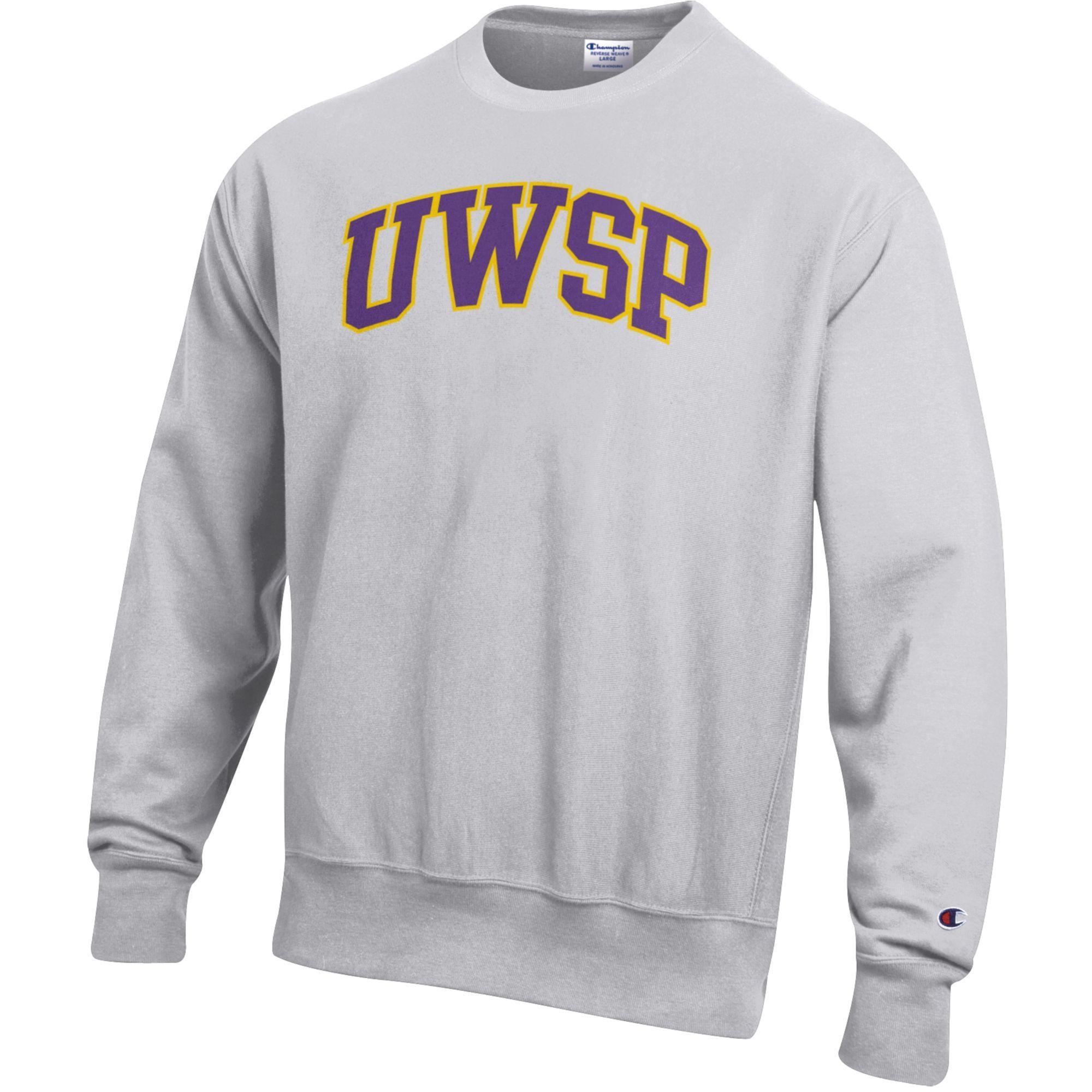 Product image 1 of 1 for UWSP Champion Reverse Weave Crew Sweatshirt, Silver Grey