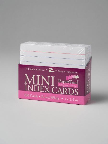 INDEX CARD TRAYED MINI 3X2.5 LINED; $3.49
