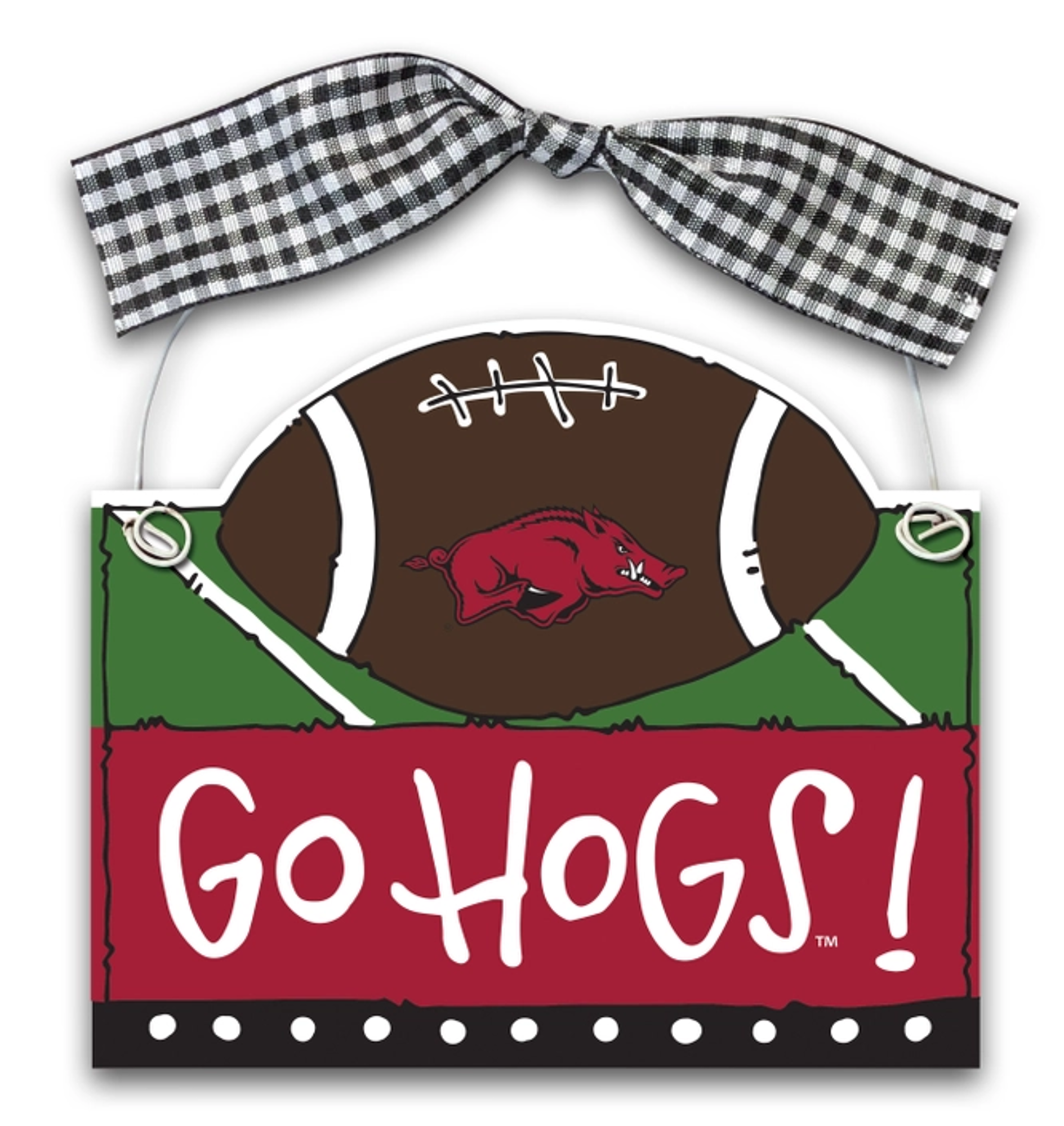image of: Arkansas Razorbacks Magnolia Lane Football Ornament