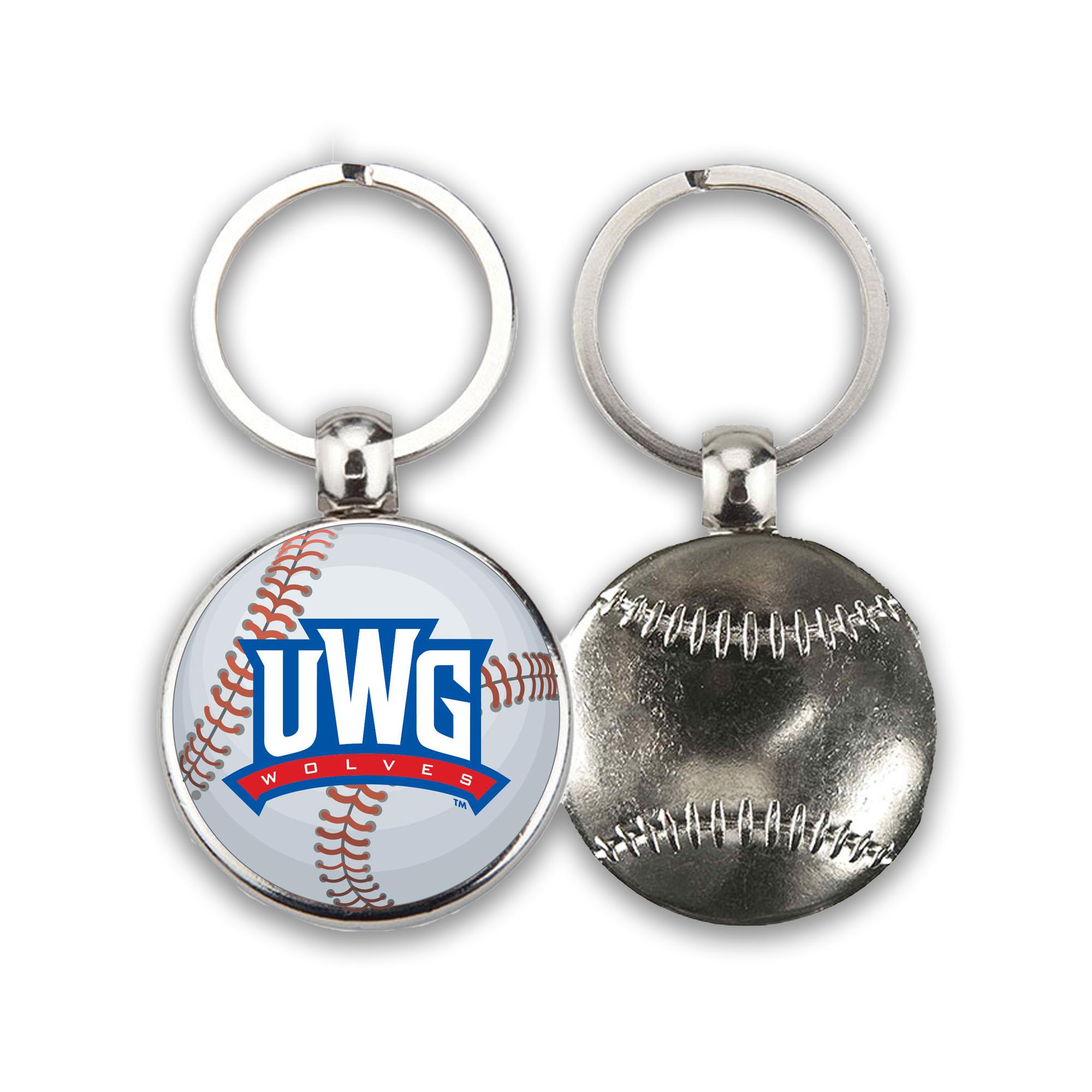 image of: ATHLETICS LOGO BASEBALL METAL KEY TAG