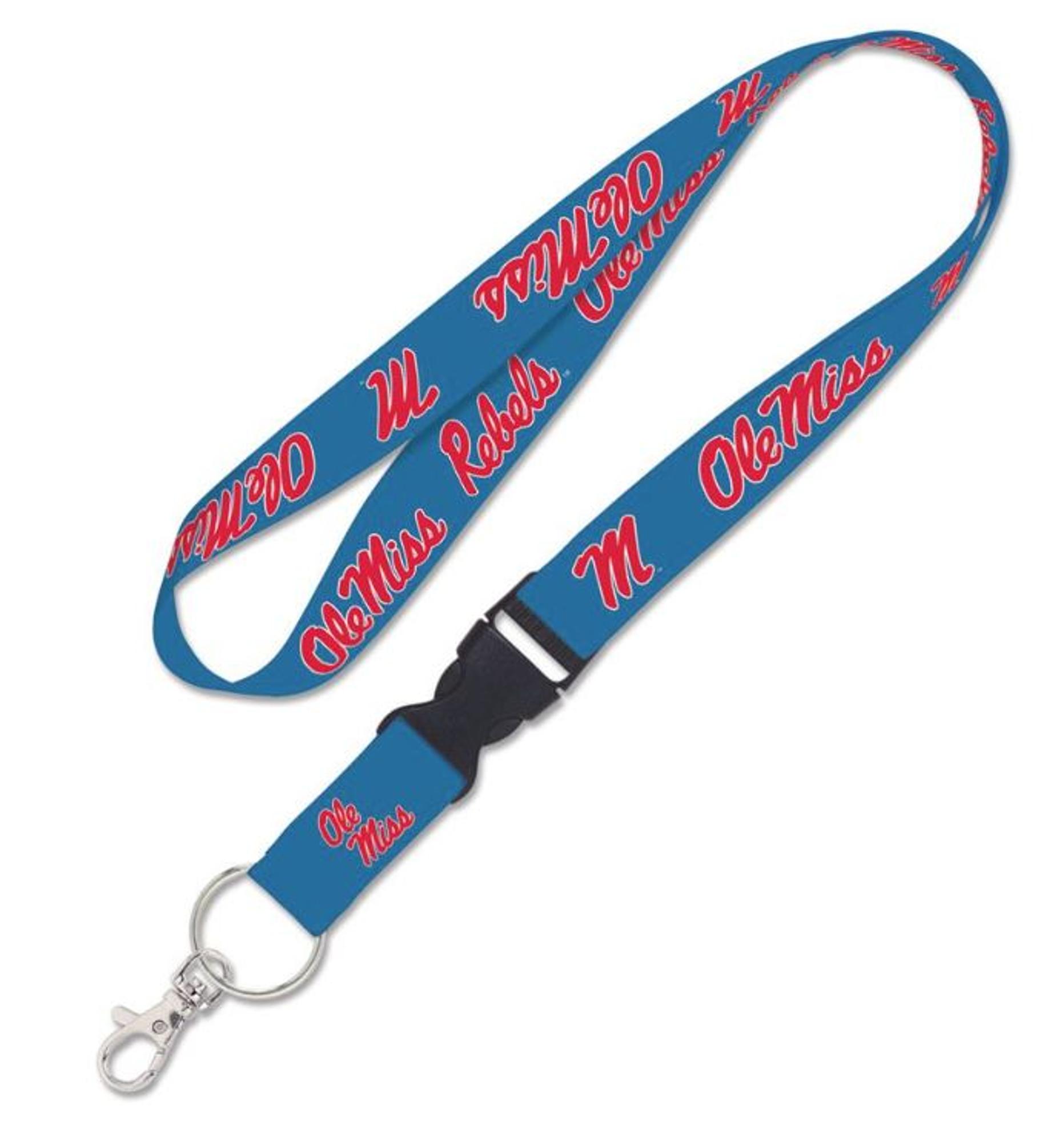 image of: Ole Miss Script Detachable Lanyard LA Blue