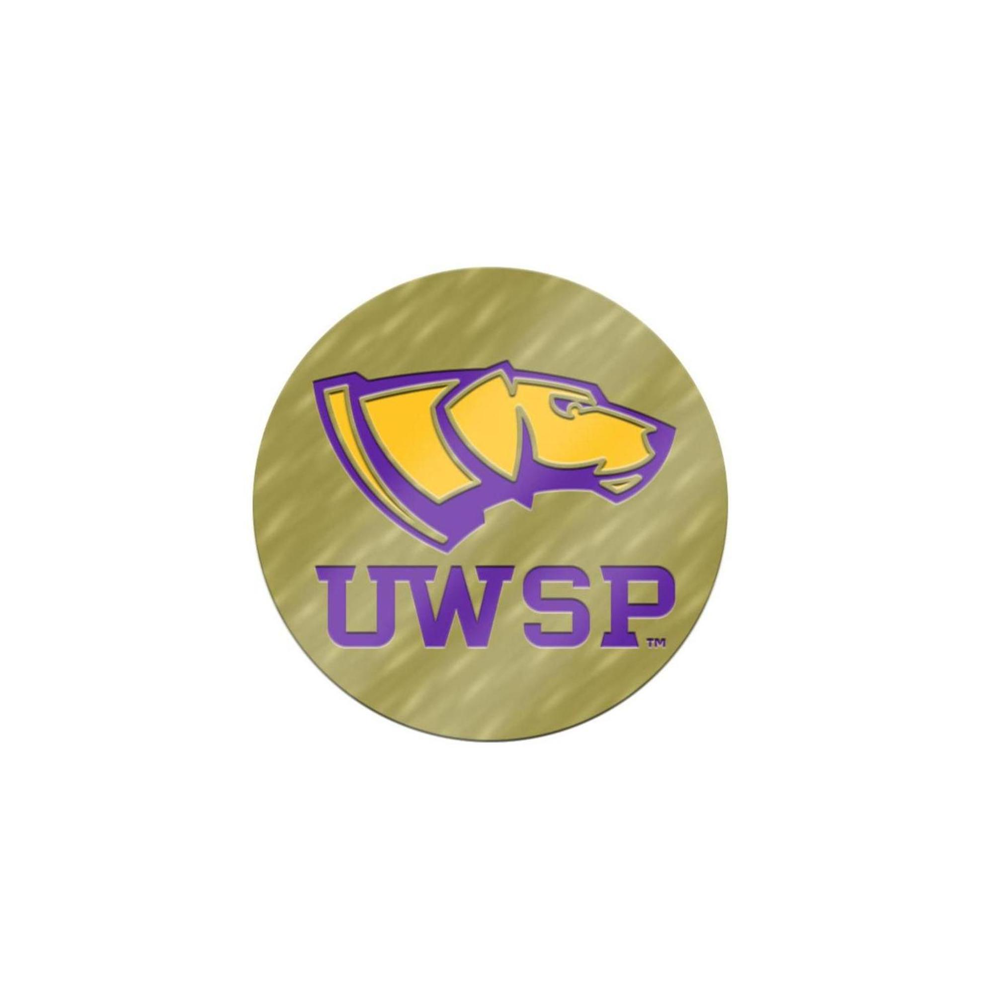 Product image 1 of 1 for UWSP Dog Head Brass Lapel Pin, Gold
